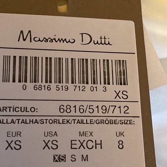 NWT. Massimo Dutti White Viscose Blend Shirt/Blouse. Size XS. - Picture 8 of 10